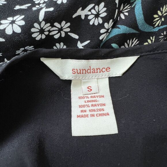 Sundance Dress‎ Small Chelsea Morning Black Floral Embroidered Peasant Boho Fall - Picture 6 of 8